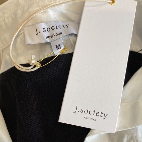 NWT j. society Women’s Medium Double Layer Sweater Vest Collar Side Vent - Picture 5 of 6